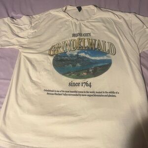 Cream Graphic T-Shirt with Grindelwald Print